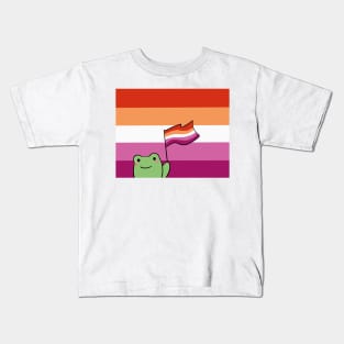 Rana Bandera de visibilidad lesbiana Kids T-Shirt